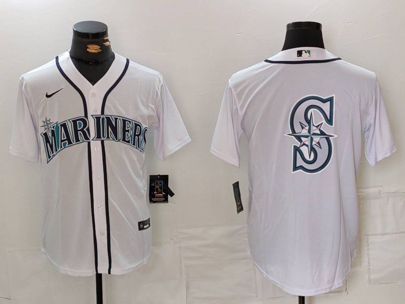 Men Seattle Mariners Blank White Game 2024 Nike MLB Jersey style 3